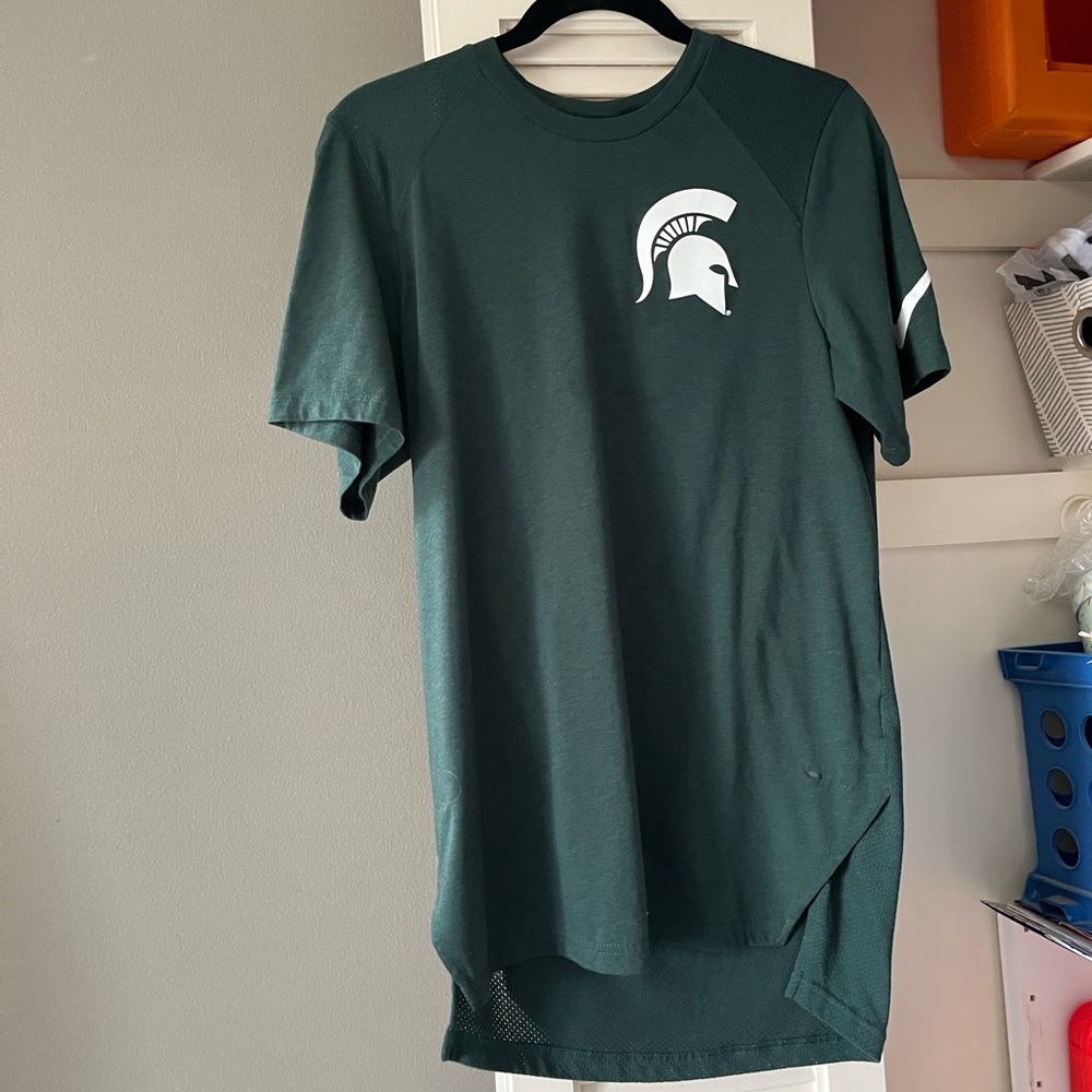 Nike Dri Fit Spartans Basketball Dark Green Short Sleeve Tee